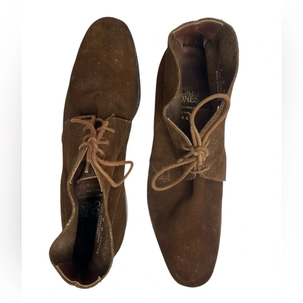 CROCKETT & JONES for Barneys New York CHUKKA BOOT LIGHT snuff SUEDE LEATHER SOLE